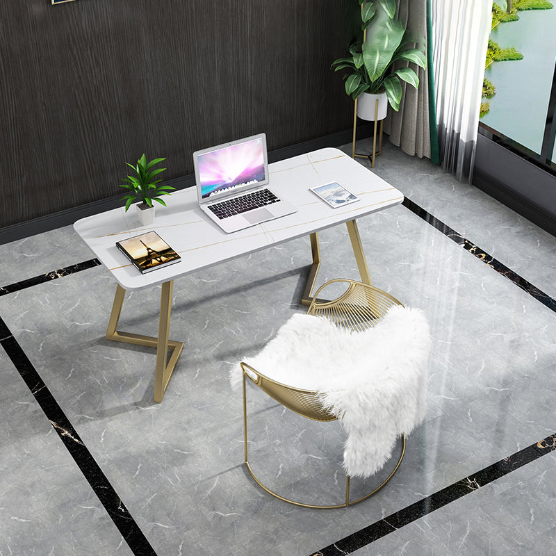 Modern Rectangular Writing Desk Sintered Stone Office Desk for Home