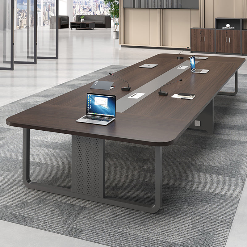 Manufactured Wood Rectangular Desk Modern Cable Management Office Desk