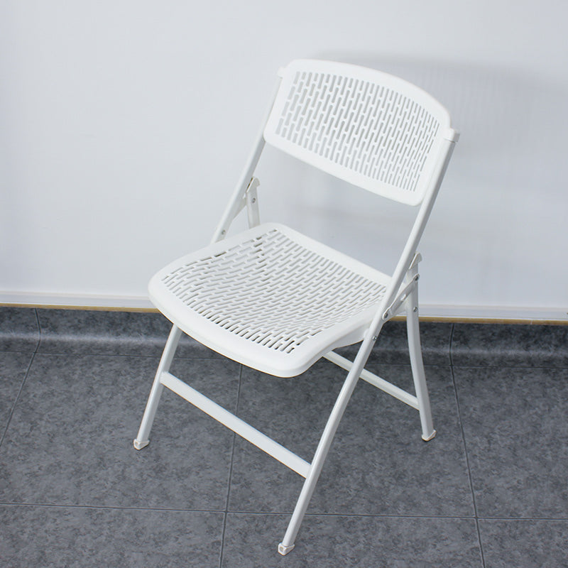 Armless Mid-Back Conference Chair Breathable Plastic Back and Seat Office Chair