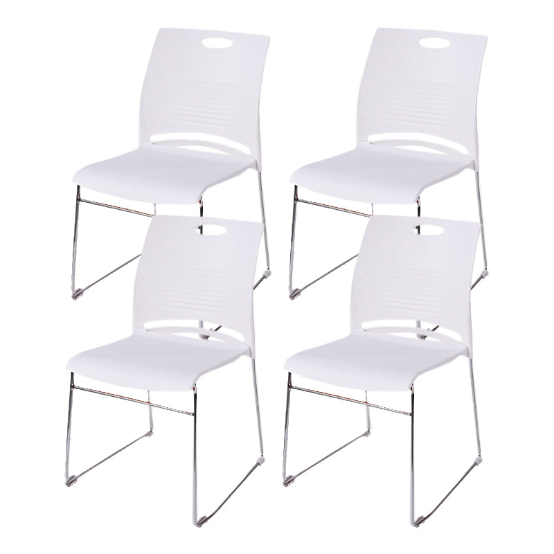 Silver Steel Frame Conference Chair Low Back Lumbar Support Chair