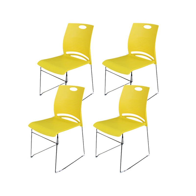 Silver Steel Frame Conference Chair Low Back Lumbar Support Chair