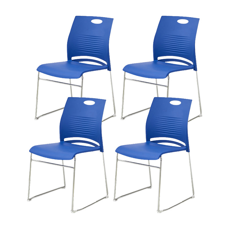 Silver Steel Frame Conference Chair Low Back Lumbar Support Chair