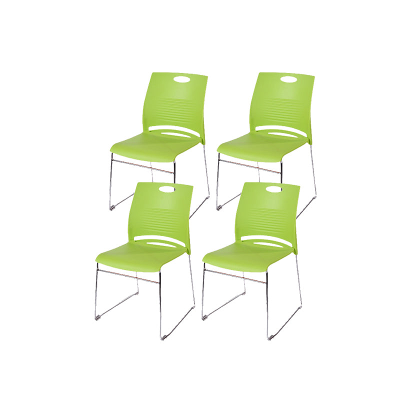 Silver Steel Frame Conference Chair Low Back Lumbar Support Chair