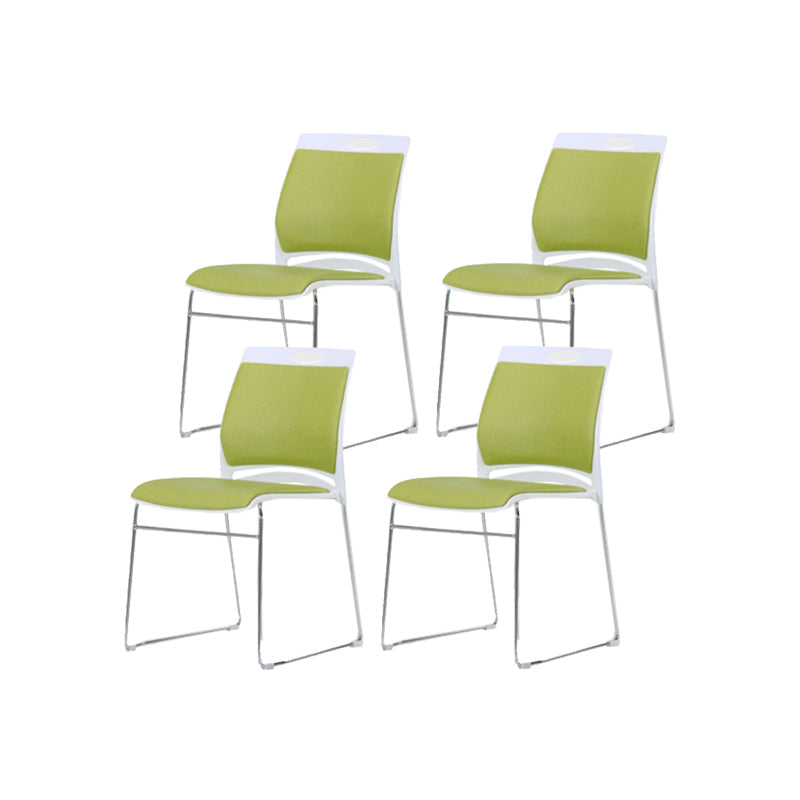 Silver Steel Frame Conference Chair Low Back Lumbar Support Chair