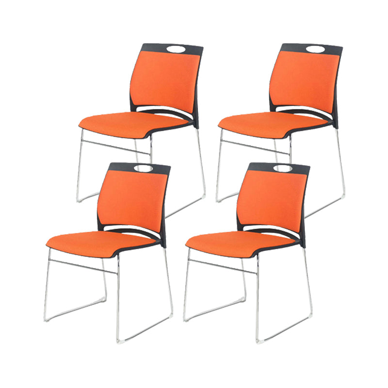 Silver Steel Frame Conference Chair Low Back Lumbar Support Chair