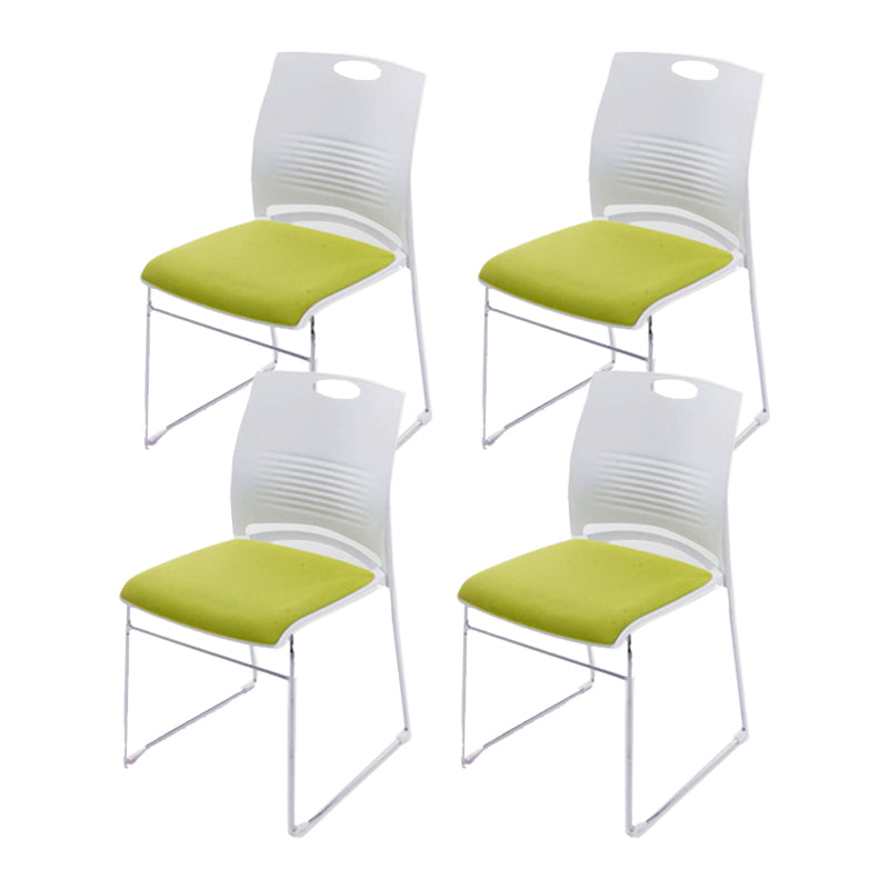 Silver Steel Frame Conference Chair Low Back Lumbar Support Chair