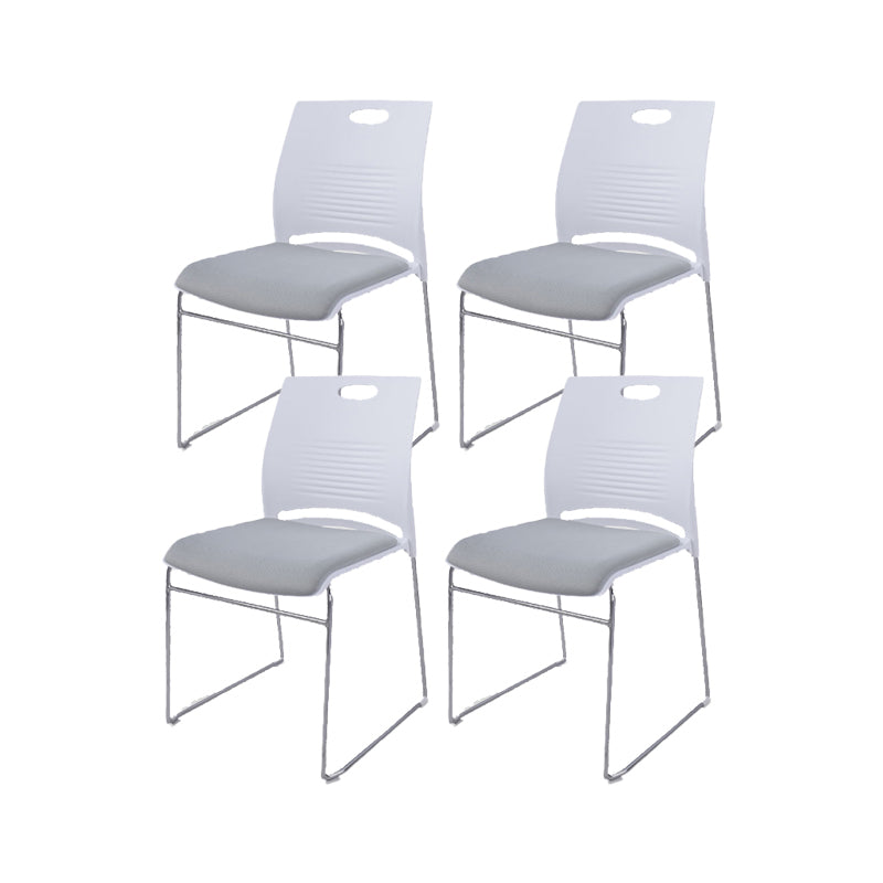 Silver Steel Frame Conference Chair Low Back Lumbar Support Chair