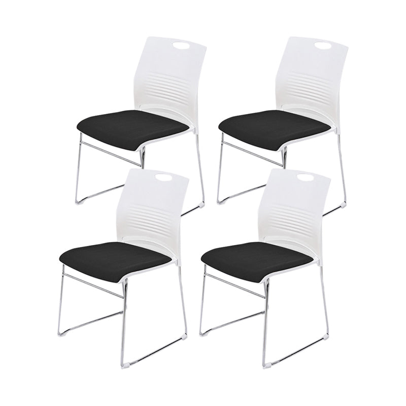 Silver Steel Frame Conference Chair Low Back Lumbar Support Chair