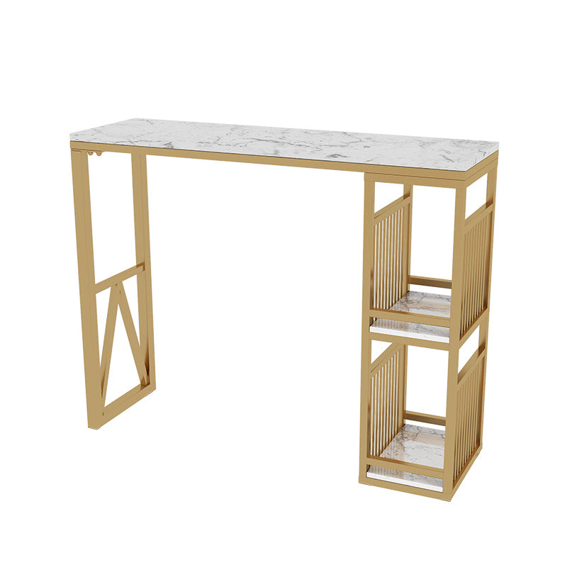 White Bar Table 1/2/3 Pieces Pub Table Set, Luxury Counter Table with Upholstered Stools