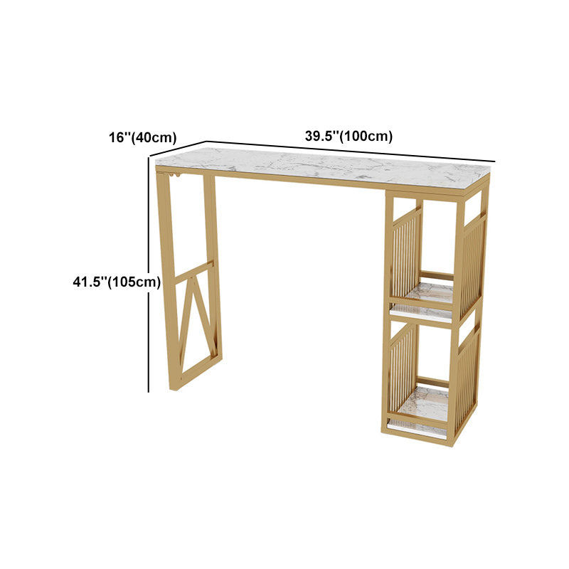 White Bar Table 1/2/3 Pieces Pub Table Set, Luxury Counter Table with Upholstered Stools