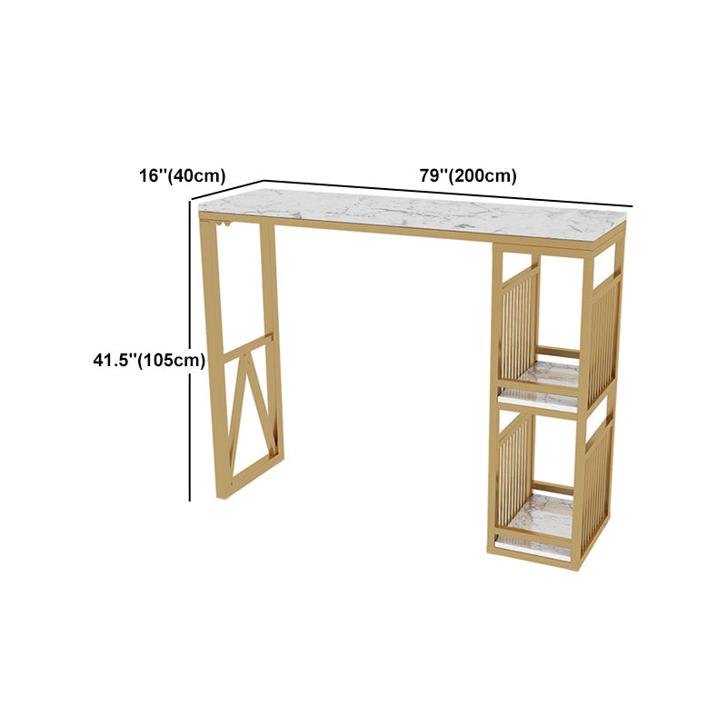 White Bar Table 1/2/3 Pieces Pub Table Set, Luxury Counter Table with Upholstered Stools