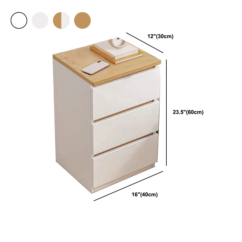 15.7"/23.6" Tall Nightstand Solid Color Wooden Night Stand with Drawers