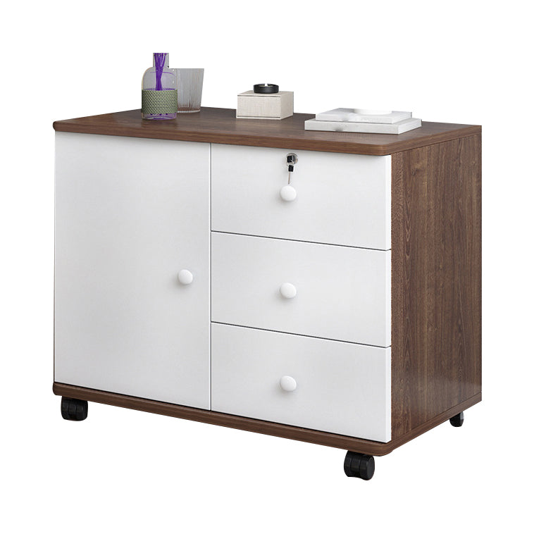 21.6"/28.7" Tall Wooden Nightstand Modern Night Stand With Drawers and Cabinets