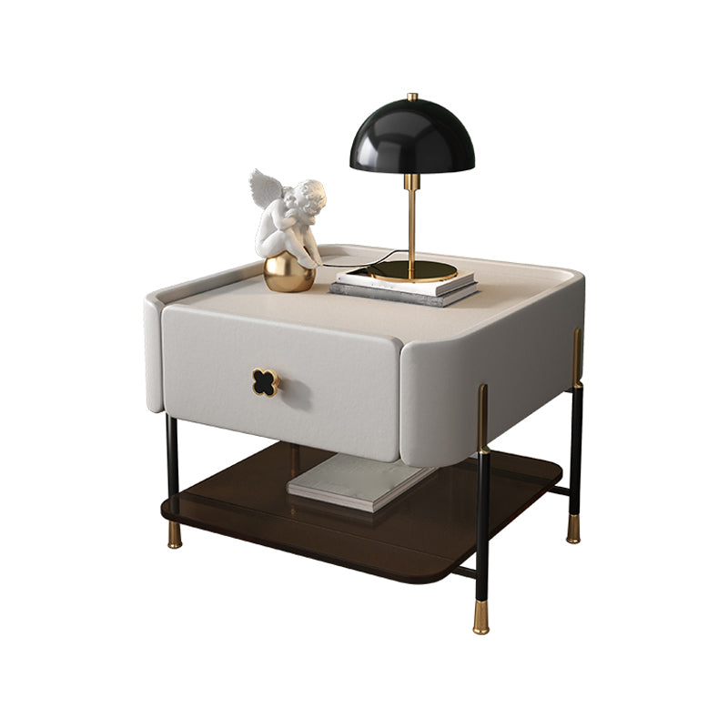 Contemporary Storage Night Table 1 Drawer Wood Bed Nightstand