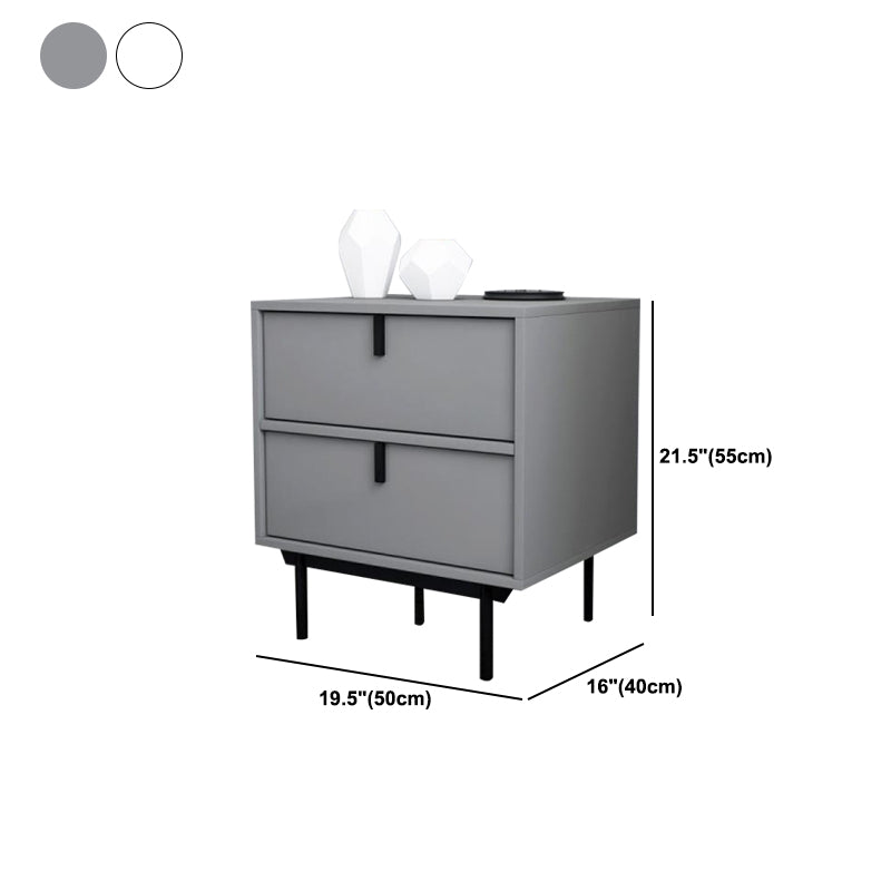 Modern Style Metal 2/3 Drawer White/grey/black 4 Legs Nightstand