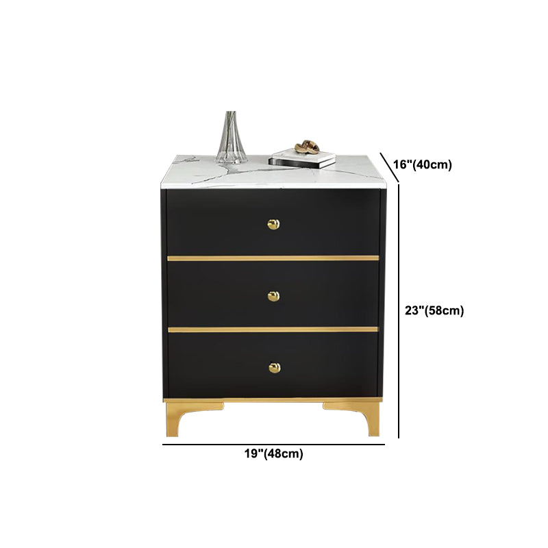 Modern Style Metal 2/3 Drawer White/grey/black 4 Legs Nightstand