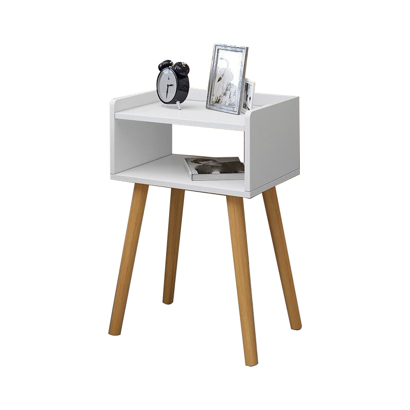 22.4" /23.6" Tall Wooden Nightstand in Blue/white / Natural Modern Night Stand