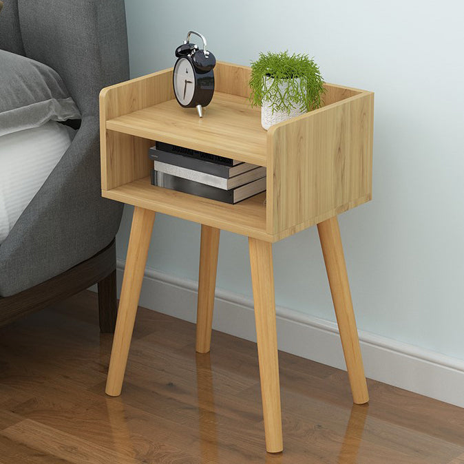 22.4" /23.6" Tall Wooden Nightstand in Blue/white / Natural Modern Night Stand