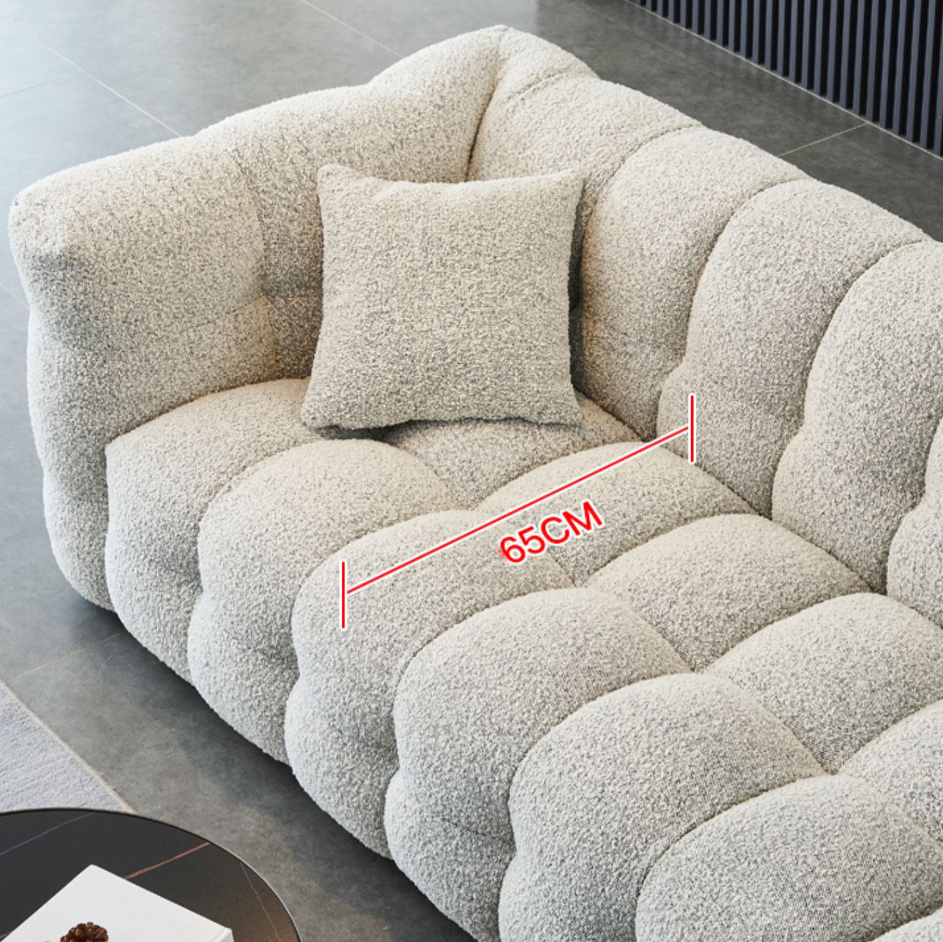 Contemporary Square Arm Tufted Tight Back Sofa Couch for Living Room