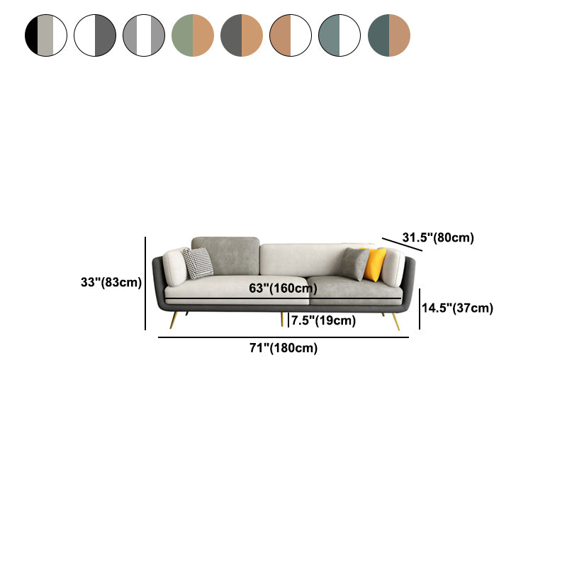 Square Arm  Sofa 31.49" D x 32.67" H Faux Leather Sofa for Living Room