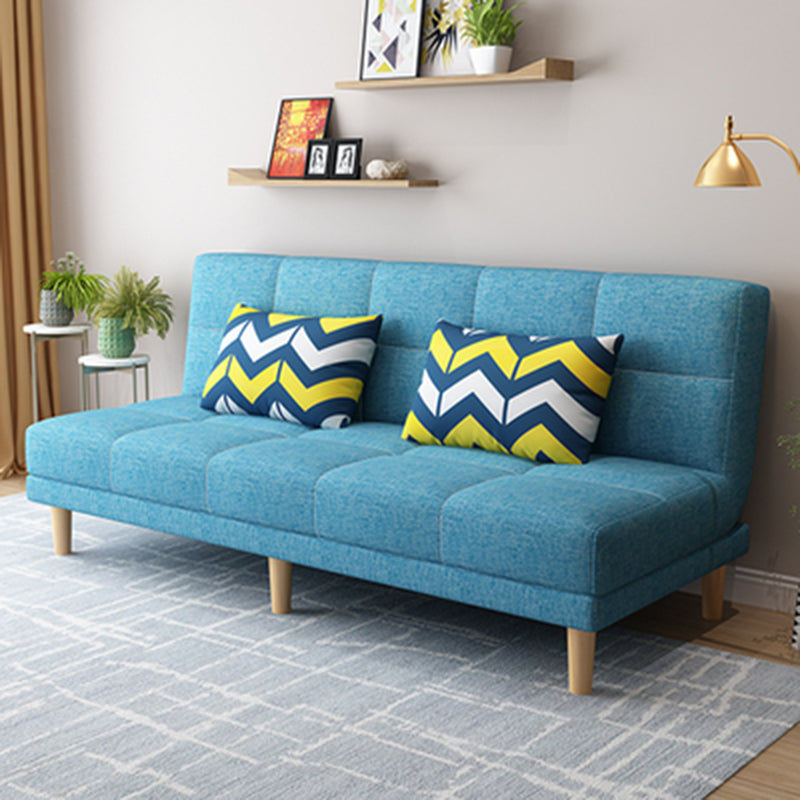 Contemporary Biscuit Back Convertible Armless Stationary Sofa