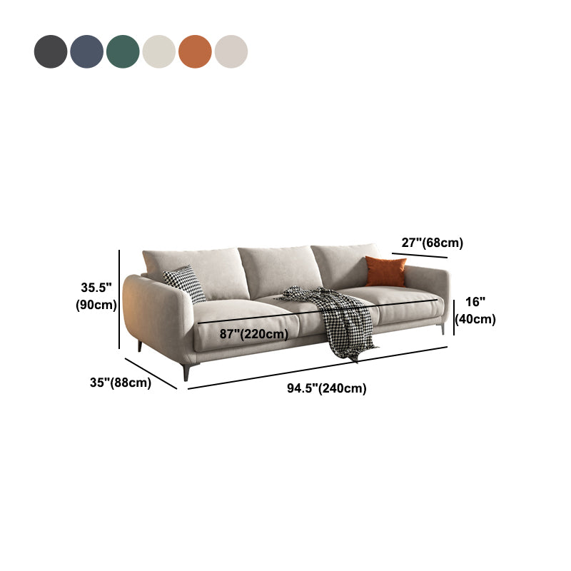 Pillow Back 3-seater Sofa with Square Arm for Living Room 35.43" High