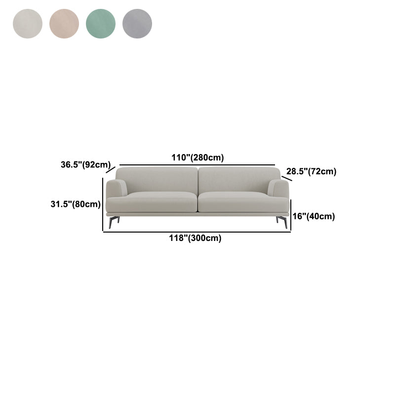 Velvet Tight Back Sofa with Recessed Arm for Living Room 31.5" High