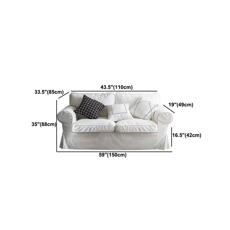 Contemporary White Cushions Standard Rolled Arm 2-seater Sofa