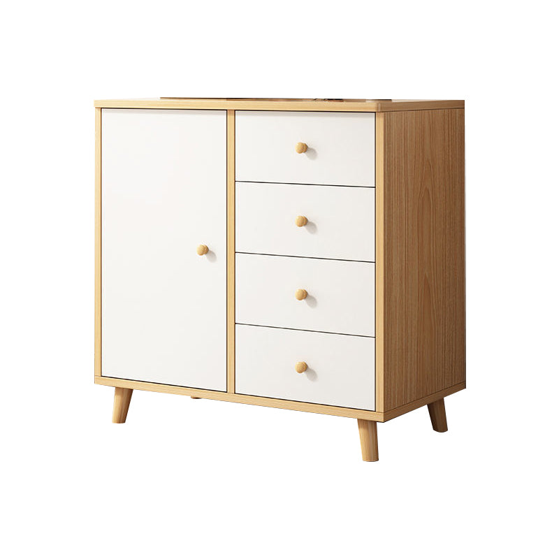 Modern Style Engineered Wood Sideboard White Dining Server for Kitchen