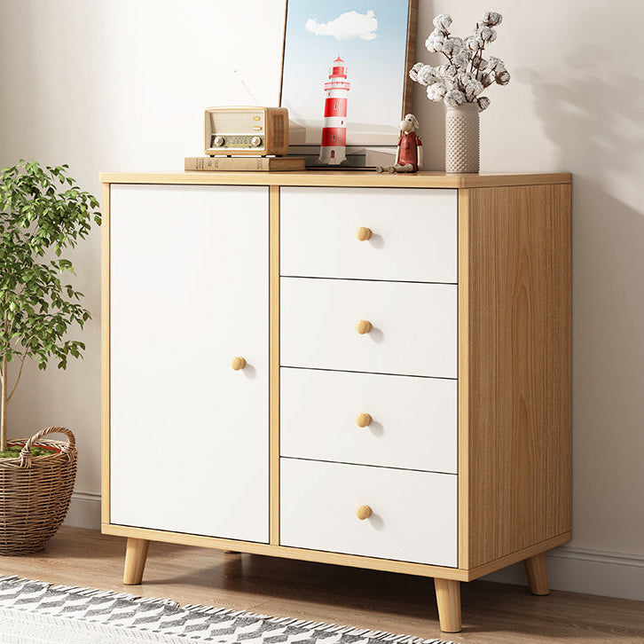 Modern Style Engineered Wood Sideboard White Dining Server for Kitchen