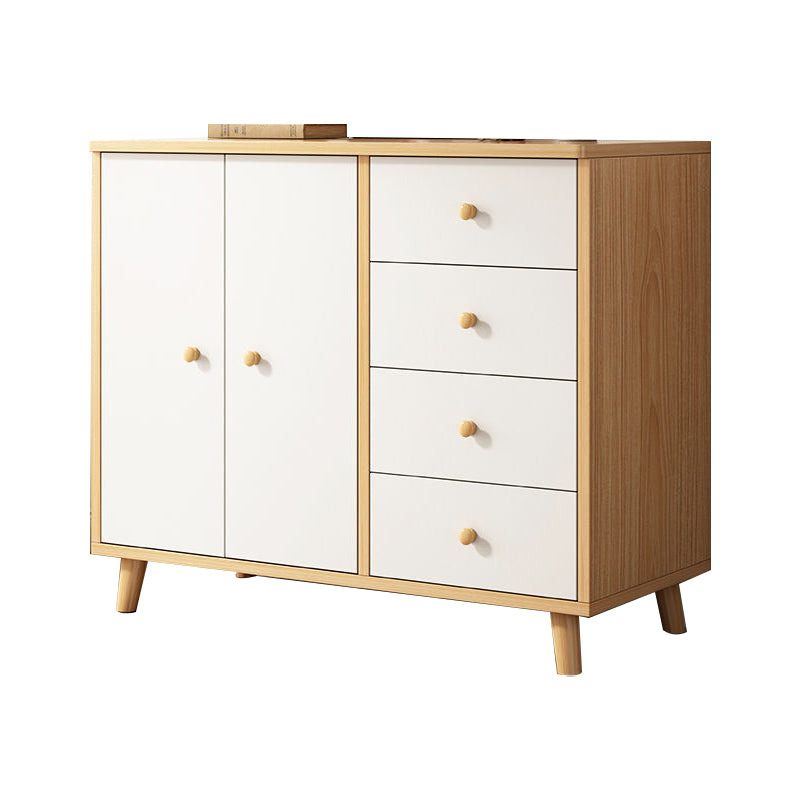 Modern Style Engineered Wood Sideboard White Dining Server for Kitchen