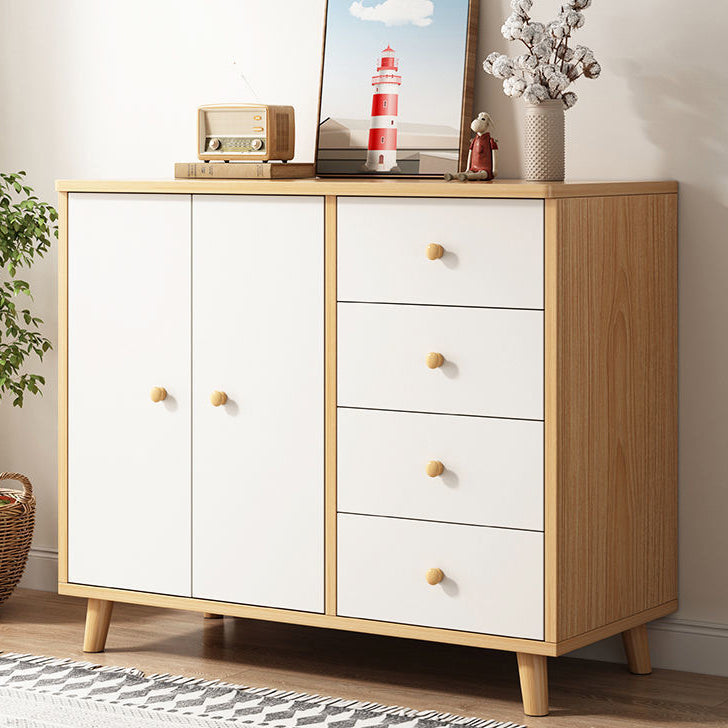 Modern Style Engineered Wood Sideboard White Dining Server for Kitchen