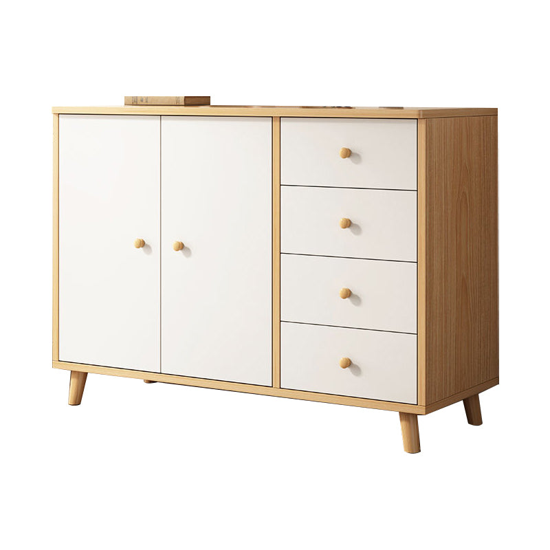 Modern Style Engineered Wood Sideboard White Dining Server for Kitchen