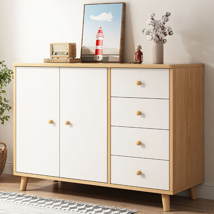 Modern Style Engineered Wood Sideboard White Dining Server for Kitchen