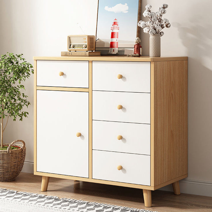 Modern Style Engineered Wood Sideboard White Dining Server for Kitchen