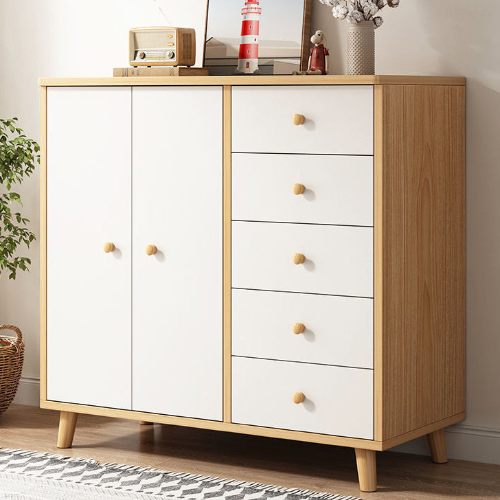 Modern Style Engineered Wood Sideboard White Dining Server for Kitchen