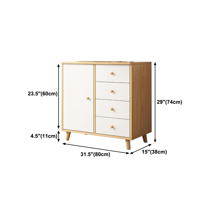 Modern Style Engineered Wood Sideboard White Dining Server for Kitchen