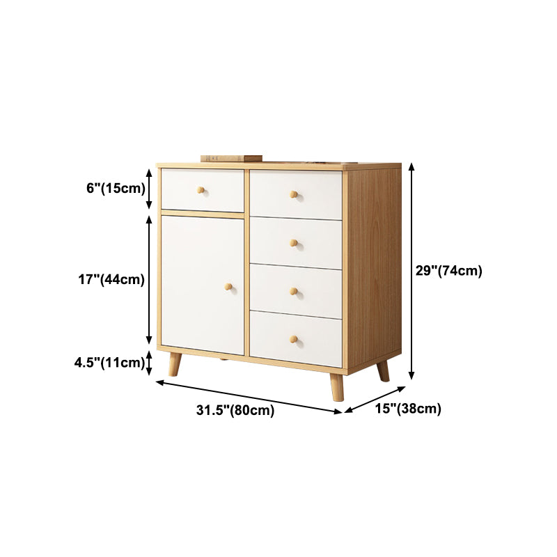 Modern Style Engineered Wood Sideboard White Dining Server for Kitchen