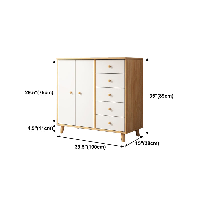 Modern Style Engineered Wood Sideboard White Dining Server for Kitchen