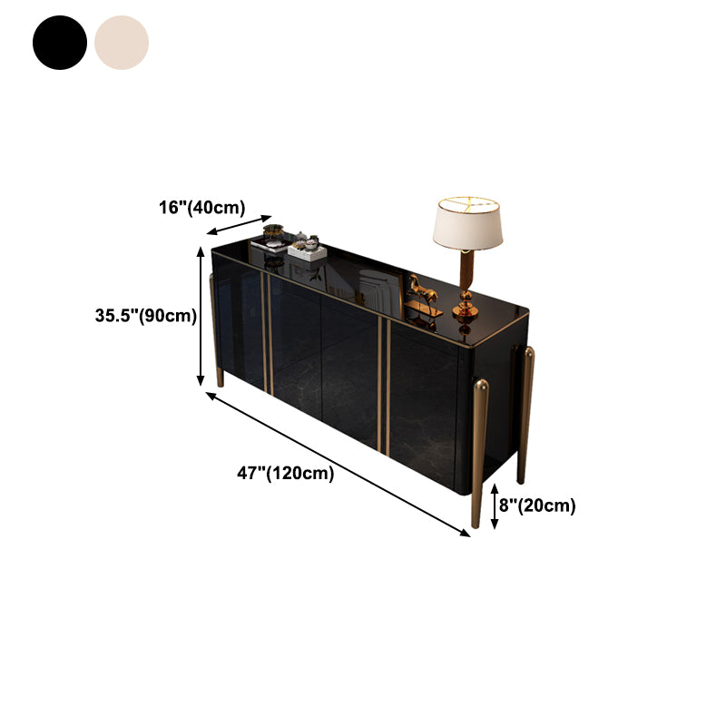 Glam Style Sideboard 4-Door Dining Sideboard with Cabinets for Living Room