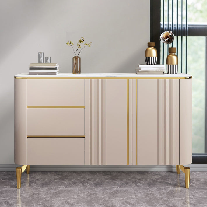 Modern Sideboard Sintered Stone 3 Drawers Dining Sideboard with Doors for Living Room