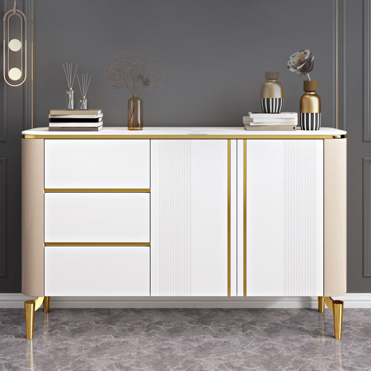 Modern Sideboard Sintered Stone 3 Drawers Dining Sideboard with Doors for Living Room