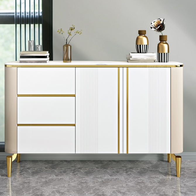 Modern Sideboard Sintered Stone 3 Drawers Dining Sideboard with Doors for Living Room