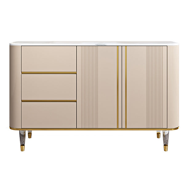 Modern Sideboard Sintered Stone 3 Drawers Dining Sideboard with Doors for Living Room