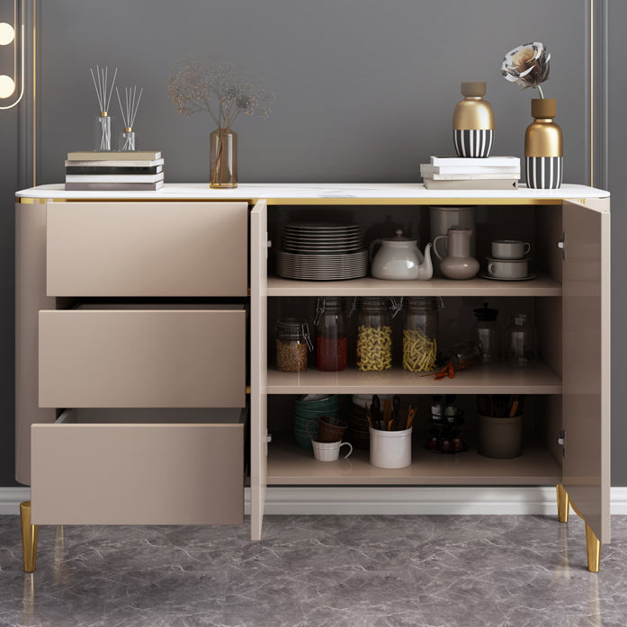 Modern Sideboard Sintered Stone 3 Drawers Dining Sideboard with Doors for Living Room