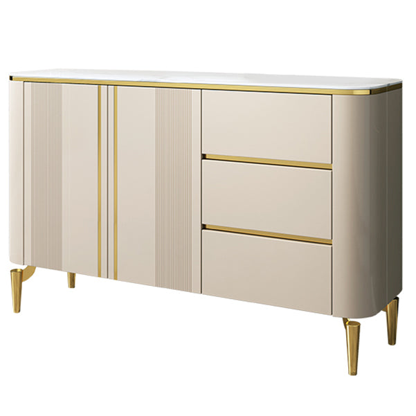 Modern Sideboard Sintered Stone 3 Drawers Dining Sideboard with Doors for Living Room