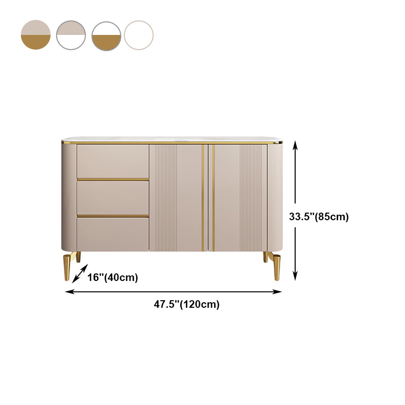 Modern Sideboard Sintered Stone 3 Drawers Dining Sideboard with Doors for Living Room