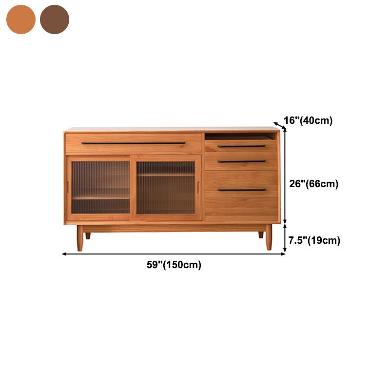 33.46"H Sideboard Solid Wood Contemporary Style Dining Server for Kitchen Living Room