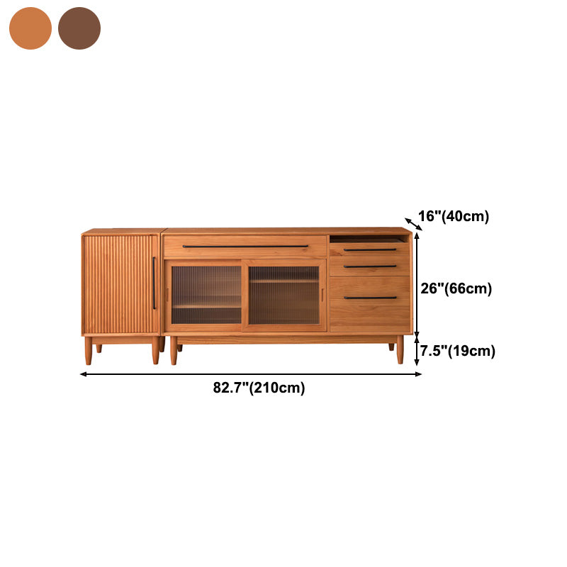 33.46"H Sideboard Solid Wood Contemporary Style Dining Server for Kitchen Living Room