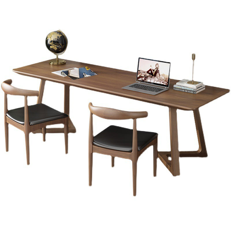 Pine Wood Writing Desk Contemporary Rectangular Office Desk for Home